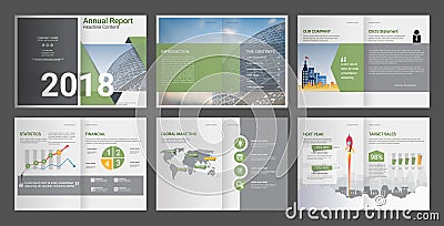 Annual Report, Company Profile, Agency Brochure, Multipurpose presentation template. Vector Illustration