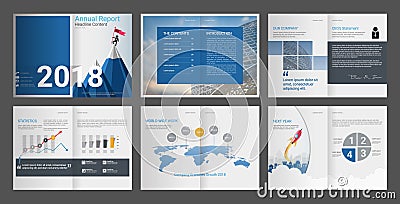 Annual Report, Company Profile, Agency Brochure, Multipurpose presentation template. Vector Illustration