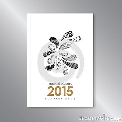 Annual report cover zentangle hand drawn Vector Illustration