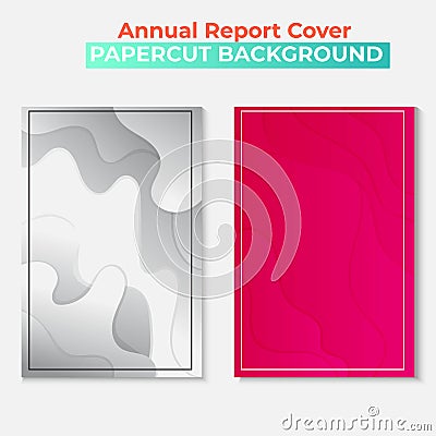 Annual Report Modern design Papercut red and gray background abstract Vector.Used design presentations, Vector Illustration