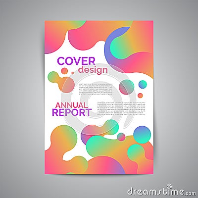 Annual report template. Modern flyer with geometric shapes in low poly style. Abstract business brochure. Vector Illustration
