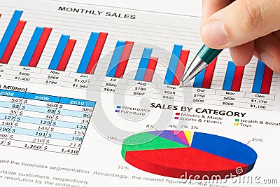 Annual sales report Stock Photo