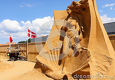 Annual sand sculpture festival in Hundested, Denmark. Editorial Stock Photo