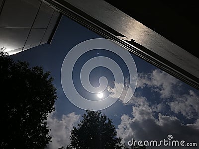 Annular solar eclipse seen from Singapore city Stock Photo