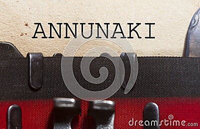 Annunaki alien ancient ufo landing Stock Photo