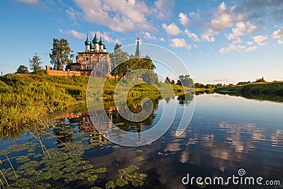 The Annunciation Monastery.Shuysky district, Dunilovo village. Ivanovo region. Russia. gold ring of Russia Stock Photo