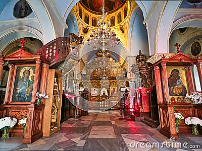 Ornamental interior of Orthodox church Editorial Stock Photo