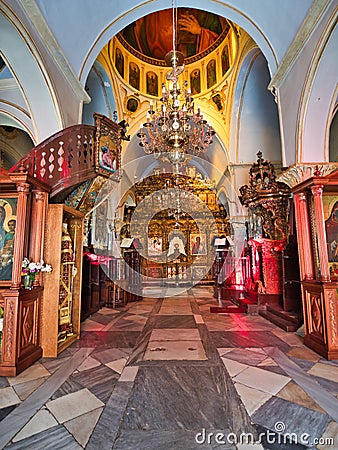Ornamental interior of Orthodox church Editorial Stock Photo