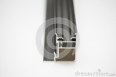 Anodized aluminum profile. Aluminum Extrusions,Extruded Aluminum Profiles, Stock Photo