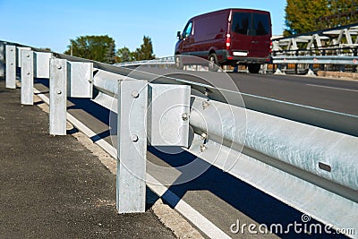 Anodized safety steel barrier Stock Photo