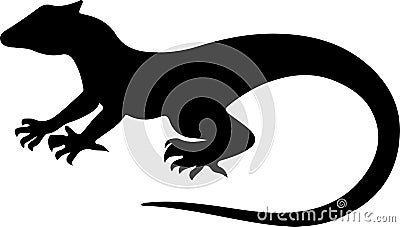 anole Black Silhouette Generative Ai Vector Illustration