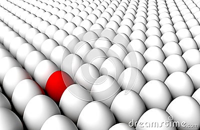 Anomaly Detection White Eggs Endless Background Cartoon Illustration