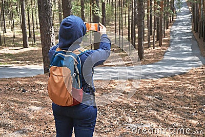 Anonymity faceless girl portrait. Staycation travel. Stay home vacation Stock Photo