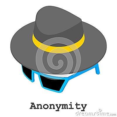 Anonymity icon, isometric style Vector Illustration