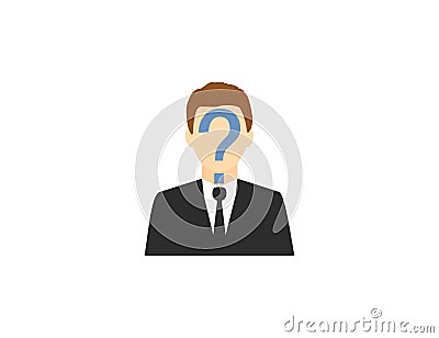 Anonymity, unknown icon. Vector illustration. Flat design. Vector Illustration