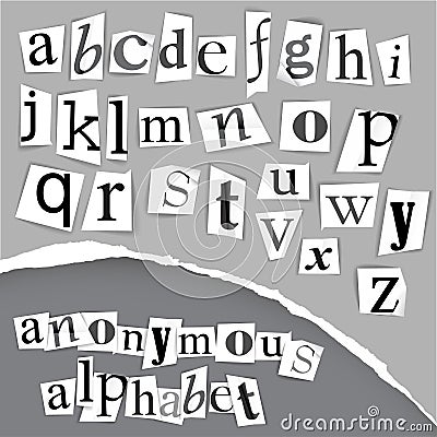 Anonymous alphabet made from newspapers Stock Photo