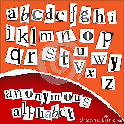 Anonymous alphabet - white clippings Stock Photo