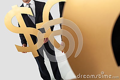 Anonymous Business People Holding Currency Pound Dollar Euro Symbols Stock Photo