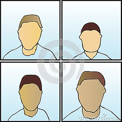 Anonymous Faces Vector Illustration