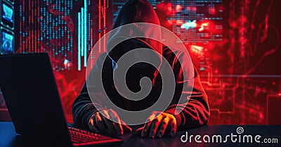 Anonymous hacker. Concept of dark web, cybercrime, cyberattack Stock Photo