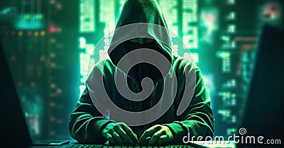 Anonymous hacker. Concept of dark web, cybercrime, cyberattack Stock Photo