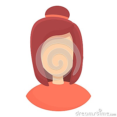 Anonymous hidden girl icon, cartoon style Vector Illustration