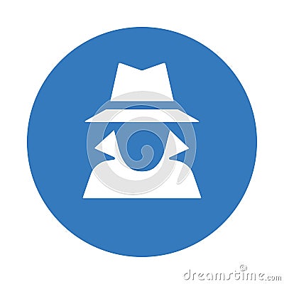 Anonymous, hidden, incognito icon. Blue color design Stock Photo