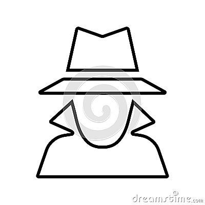 Anonymous, hidden, incognito outline icon. Line art vector Stock Photo