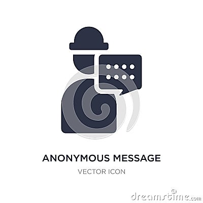anonymous message icon on white background. Simple element illustration from UI concept Vector Illustration