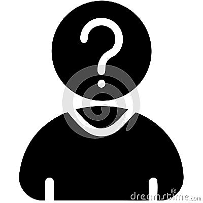Anonymous Profile with Question Mark for Unidentified User Concepts Stock Photo