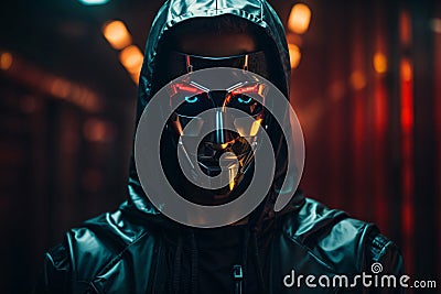 Anonymous Hacker, Cybersecurity and Cybercrime within the Realm of the Cybernetic Assassin Stock Photo