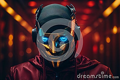 Anonymous Hacker, Cybersecurity and Cybercrime within the Realm of the Cybernetic Assassin Stock Photo