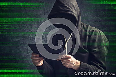 Anonymous unrecognizable man with digital tablet computer Stock Photo