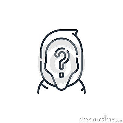 anonymous vector icon isolated on white background. Outline, thin line anonymous icon for website design and mobile, app Vector Illustration