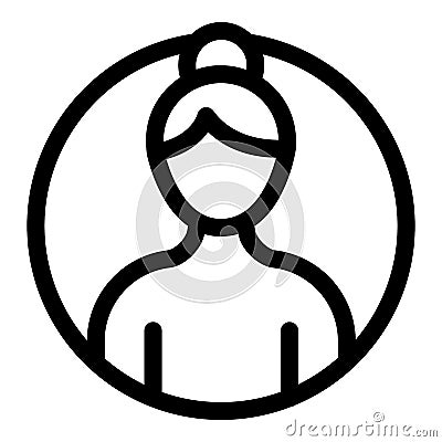 Anonymous woman icon, outline style Vector Illustration