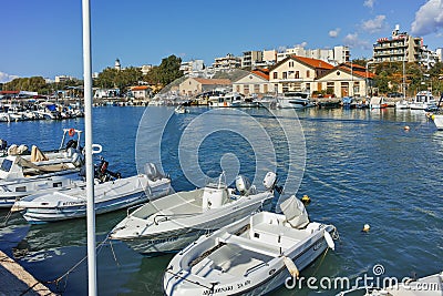 Anoramic view of Port and town of Alexandroupoli, Greece Editorial Stock Photo