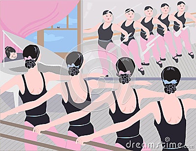 Anorexia and Dancers Vector Illustration