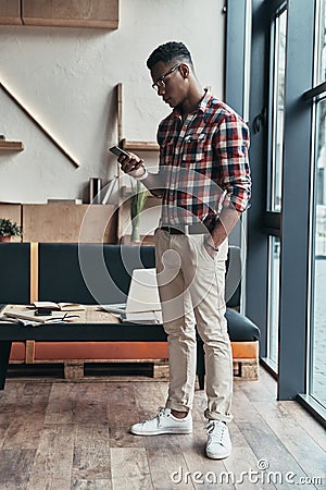 Another business message. Full length of thoughtful young man us Stock Photo