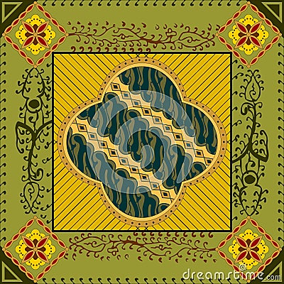 Batik Klasik Motif Parang Kirna Vector Illustration