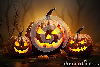 Another Lively And Cheerful Halloween Poster Design, Celebrating The Holiday Stock Photo