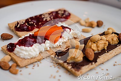 Another way to eat crispbread Stock Photo