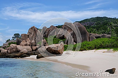 Anse Marron ,Tropical beach at Seychelles Stock Photo