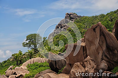 Anse Marron ,Tropical beach at Seychelles Stock Photo