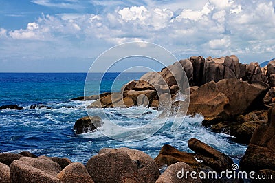 Anse Marron ,Tropical beach at Seychelles Stock Photo