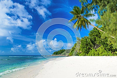 Anse Severe - beautiful beach on island La Digue, Seychelles Stock Photo