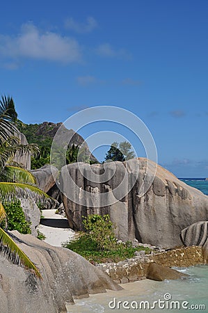 Anse Source d` Argent Stock Photo