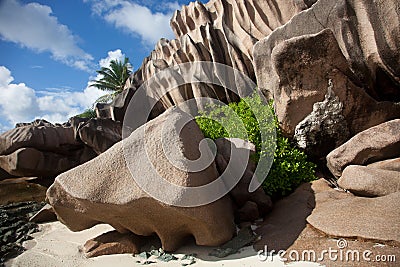 Anse Source D'argent, La Digue, the Seychelles Stock Photo