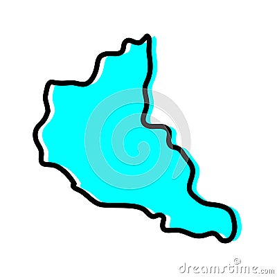 Anseba Region of Eritrea vector map design Vector Illustration