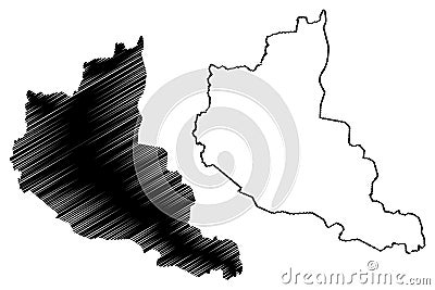 Anseba Region Horn of Africa, State of Eritrea, Regions of Eritrea map vector illustration, scribble sketch Anseba map Vector Illustration