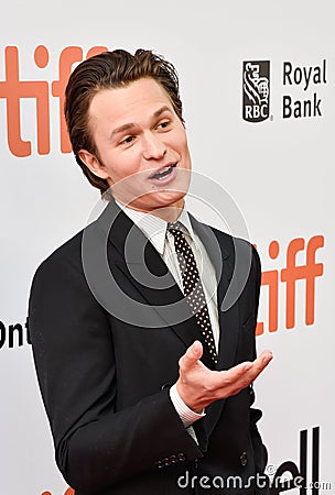 Ansel Elgort at premiere of The Goldfinch at Toronto International Film Festival Editorial Stock Photo